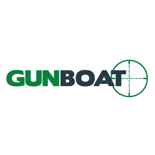 Cool and strong masculine logo for racing yacht named Gun Boat.