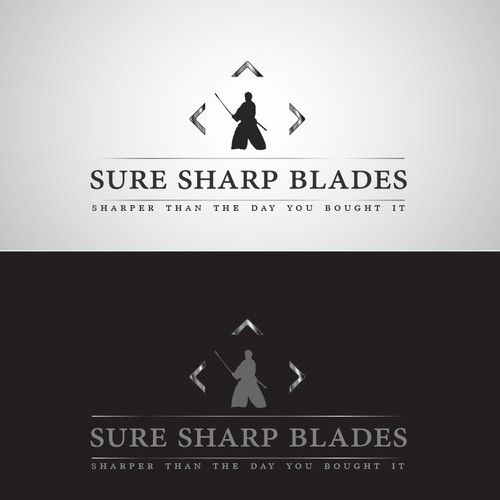 Create the next logo and business card for Sure Sharp Blades