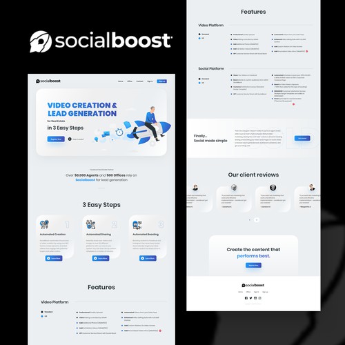 Minimal web design for socialboost