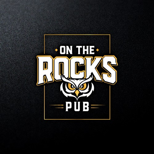 Bold logo concept for On The Rocks Pub