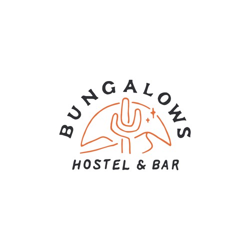 Vintage badge design for BUNGALOW HOSTEL & BAR