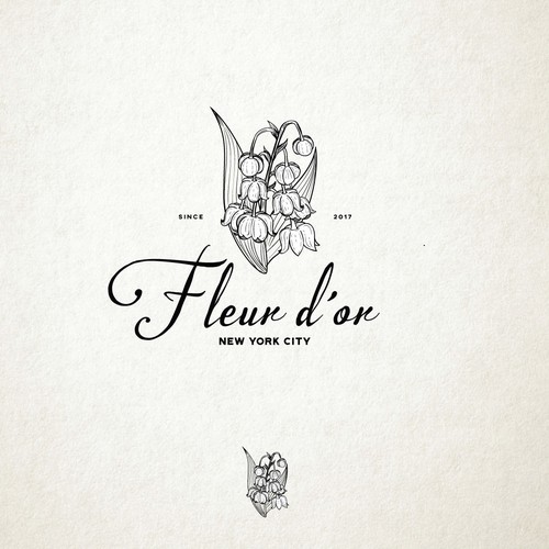 Hand drawn logo for the  florist company based in New York.