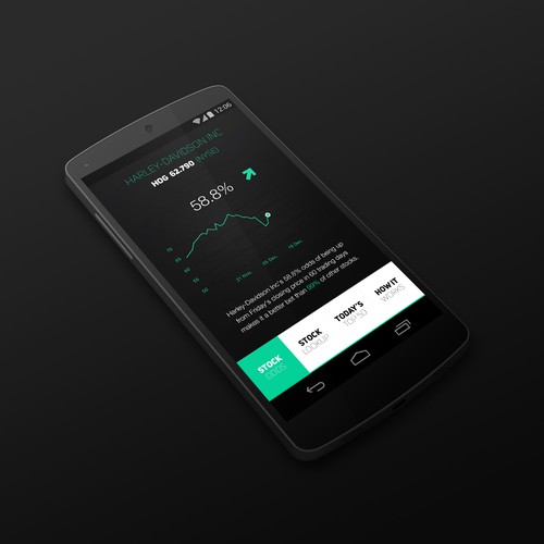 StockOdds App Design - An app that tells investors the odds a stockwill go up.