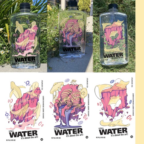 Water bottle label design