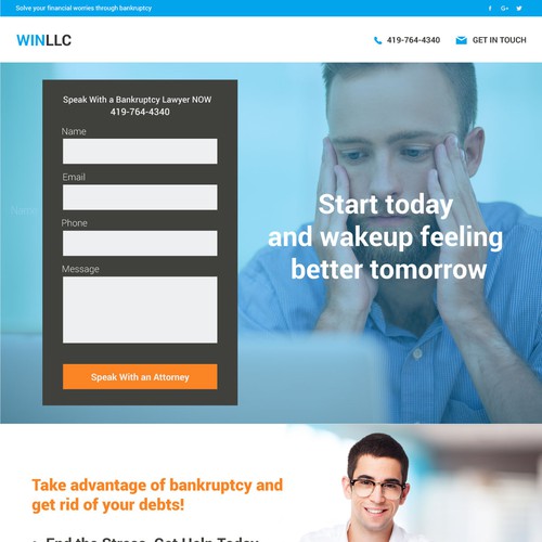 landing page - Bankruptcy