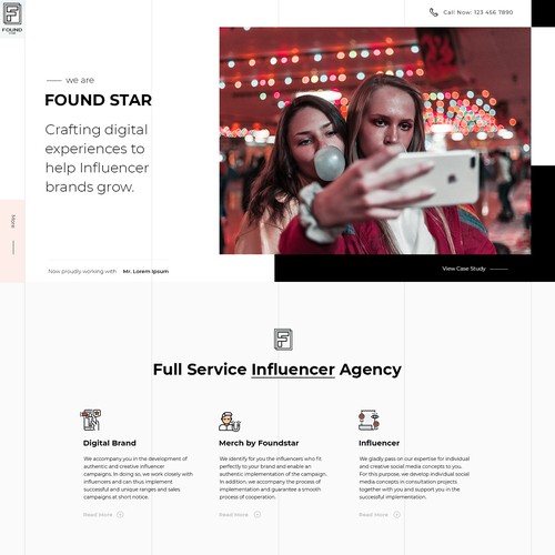 Develop a concept for Foundstar that addresses influencers