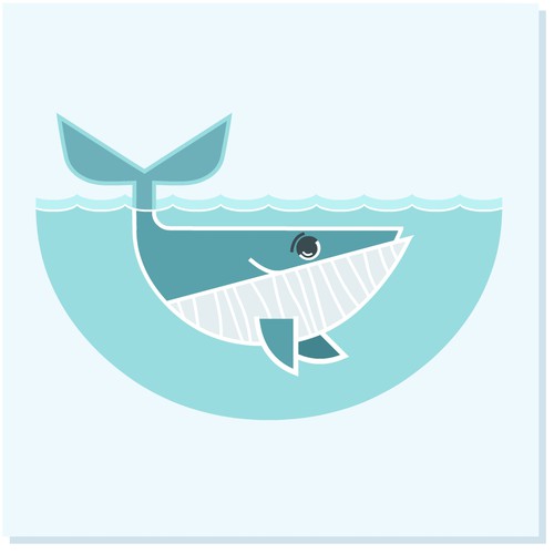 Whale-mascot for a website