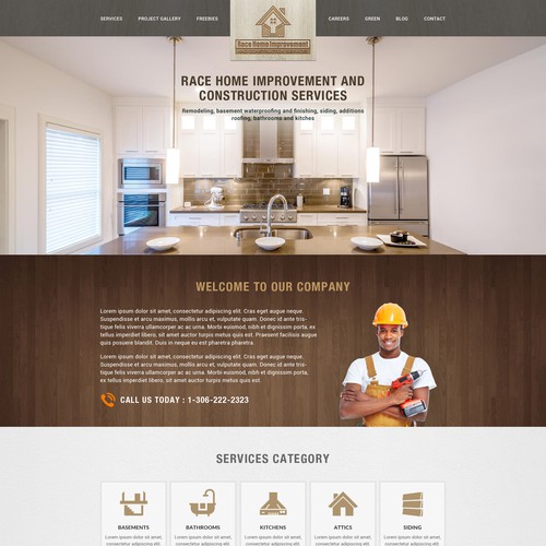 Home Page Design For Race Home Improvement 