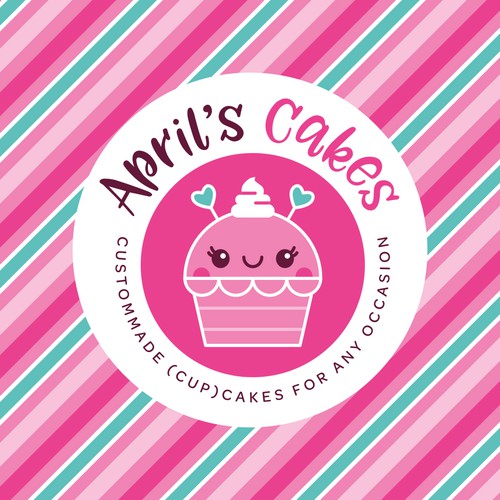 Cute cupcake vector illustration logo design