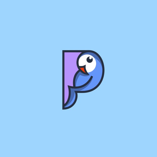 P with Parrot fun logo design