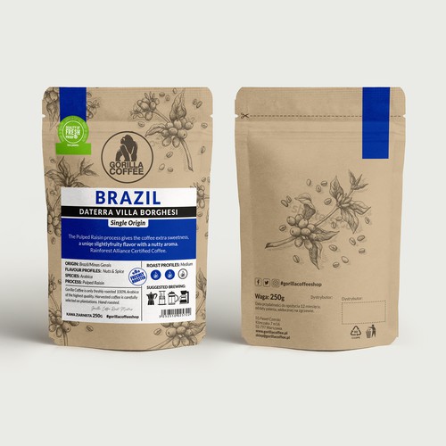 Gorilla Coffee- pack and label