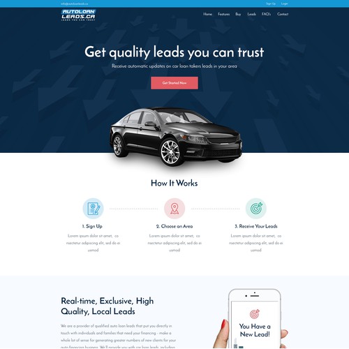 Website Design For Auto Loan Leads Company