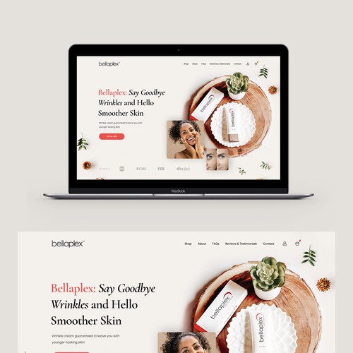 Website design concept for a beauty brand