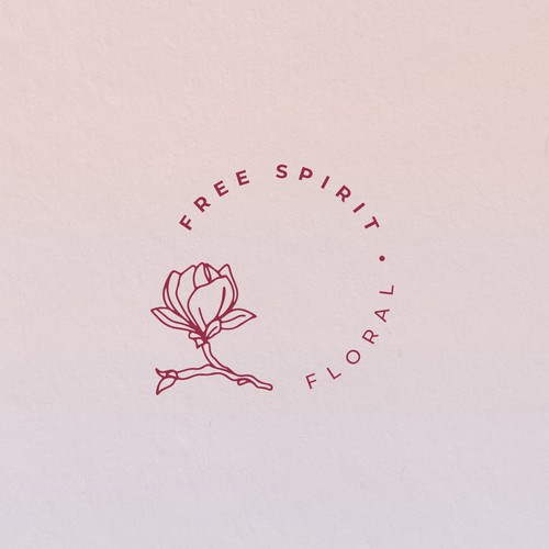 Simple botanical Logo with handmade Illustration