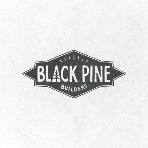 Vintage badge logo design for BLACK PINE BUILDERS