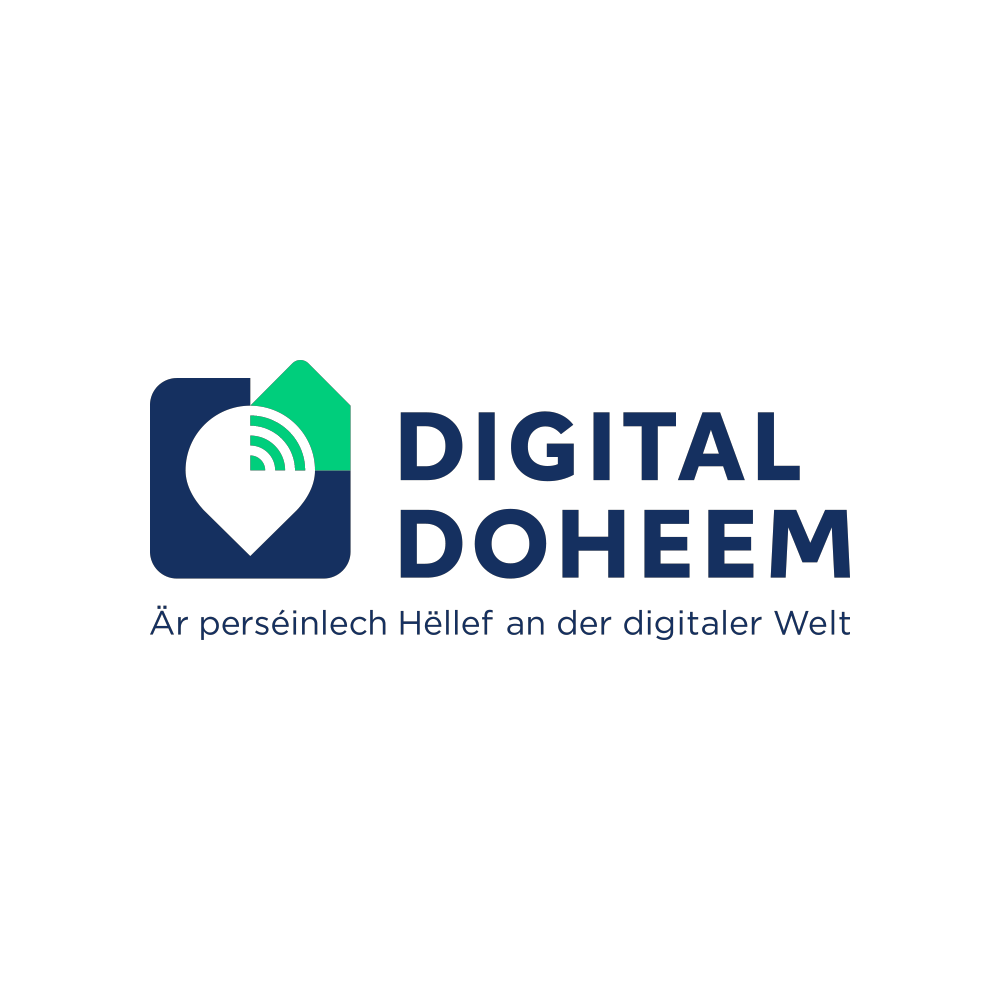 Design a bright, welcoming logo for "Digital Doheem" (means Digital at Home)  Luxembourg’s personal digital help service