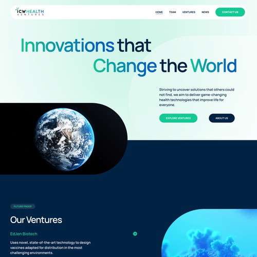 ICW Health Ventures | Squarespace Website for a Venture Fund Company