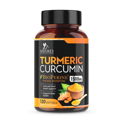 Turmeric Product Label for Nature's Nutrition