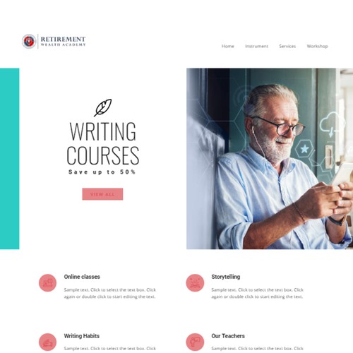 Design a Professional Landing Page For Our College Retirement Courses