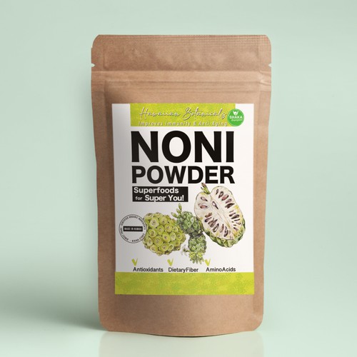 Label design for Noni fruits powder