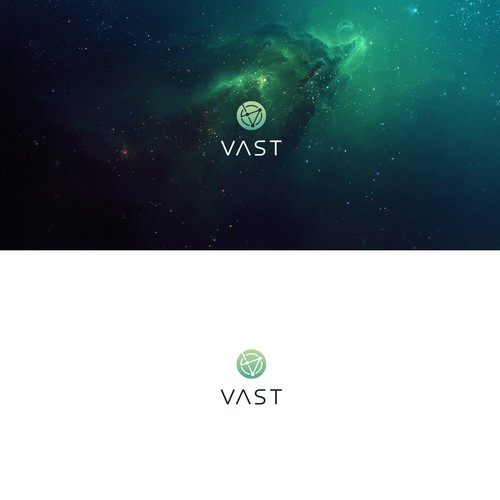 Space themed logo design.