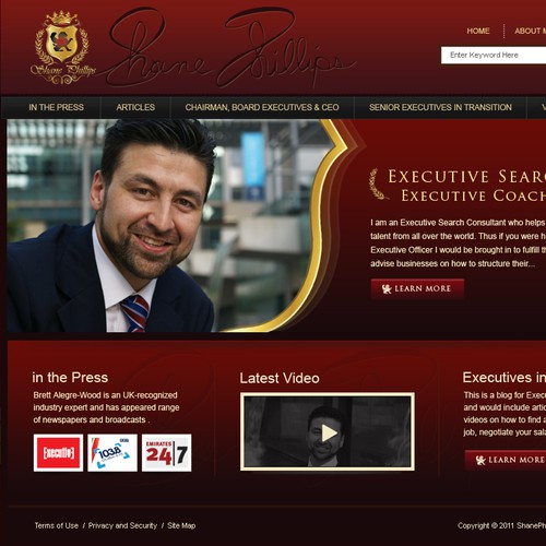 Help Shane Phillips - www.shanephillips.net with a new website design