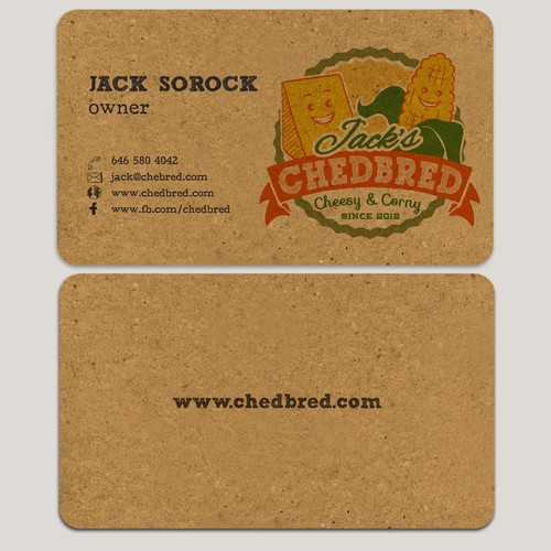 Jack's Chedbred: artisan kraft business cards wanted!