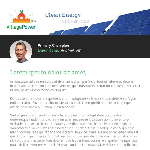 Village Power Email/Newsletter Template