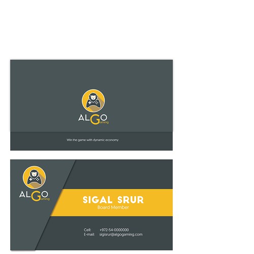 VISITING CARD for Algo Gaming Company