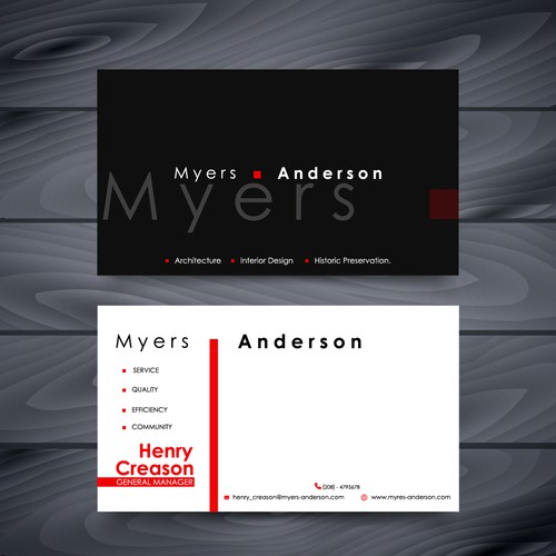 Proposal of design of business cards for architectural firms
