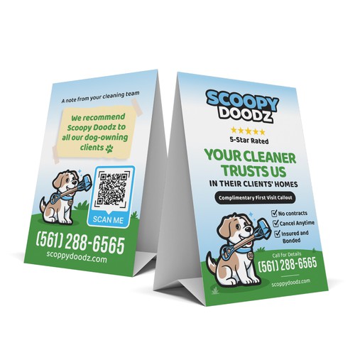 Tent Card Design for Scoopy Doodz