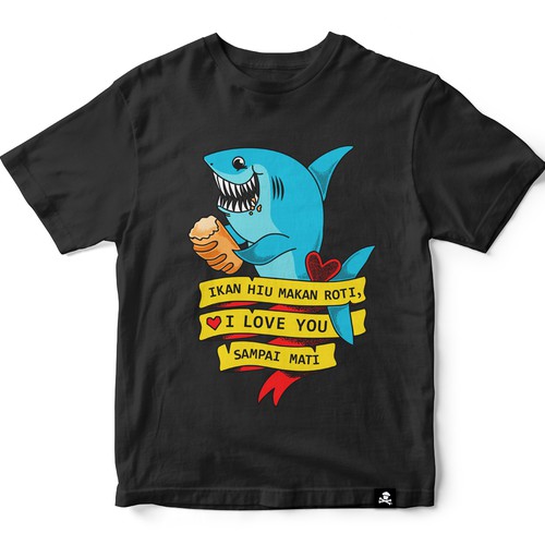 Original  tshirt design with shark