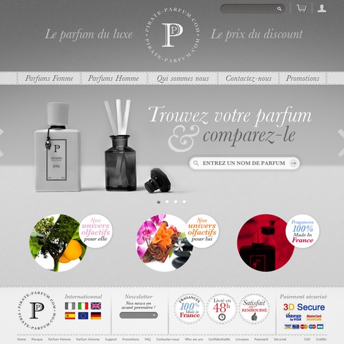 Classy website for perfumer