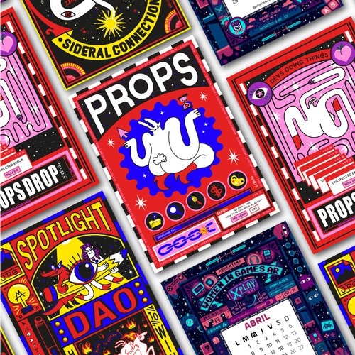 Funny Weird Poster Design – Bold Graphic Illustration, Retro Pop Style
