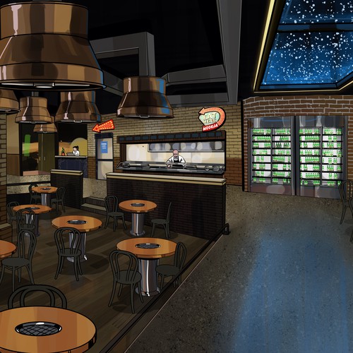 concept for the interior of a restaurant