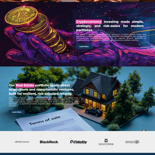 Investment related Website Homepage