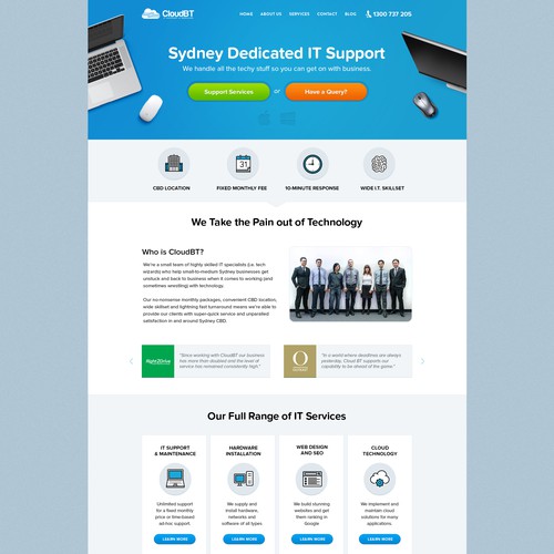 High converting design for an IT company