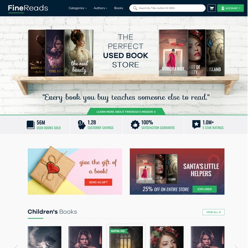 Web design for largest used online bookstore