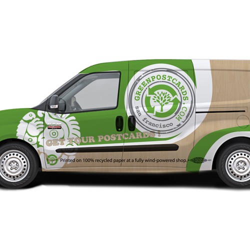 Car wrap for Green Postcards