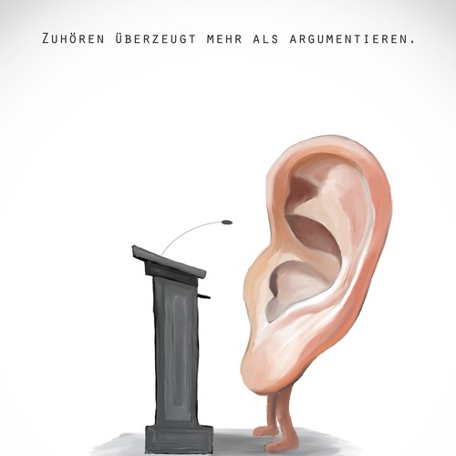 Zuhören - kreativ illustriert - Listening - creatively illustrated