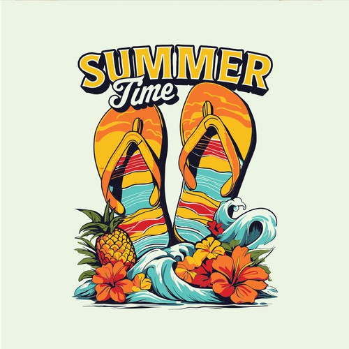 "Summer Flip-Flops" Tropical Tees