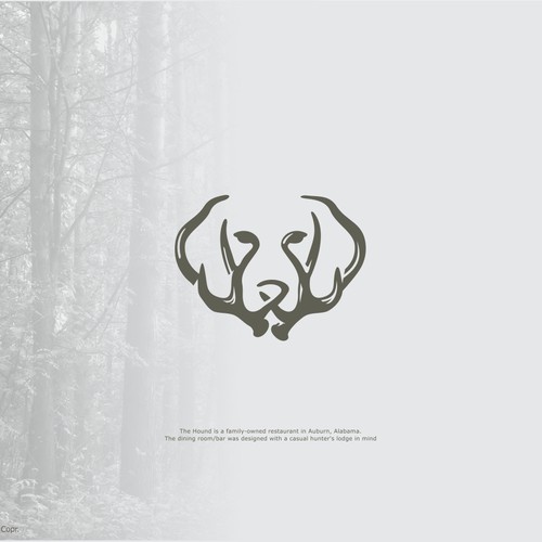 Clever antler logo for a lodge