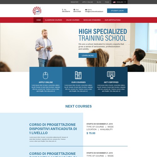 Website Design for a Training School