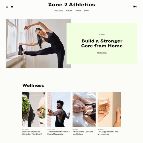 Zone 2 Athletics E-commerce Design
