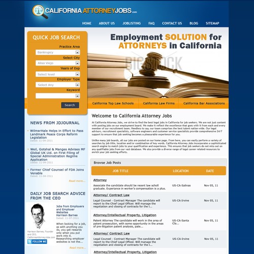 Web Redesign for California Attorney Jobs