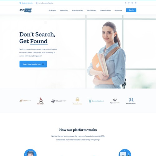 Web Design for Student Job Portal