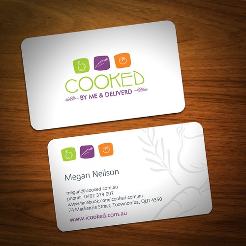 Create a winning logo and business card design for Cooked