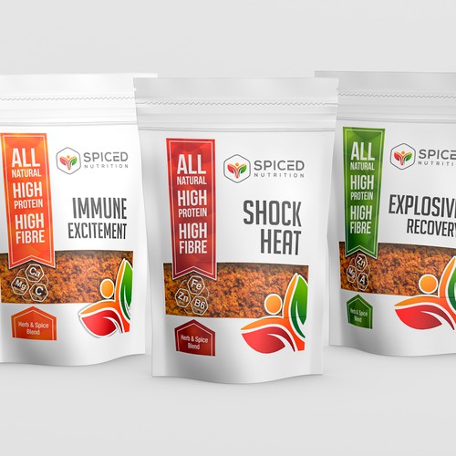Clean package design for Spiced nutrition