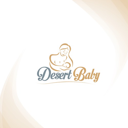 Create a modern Kuwaiti/Arab inspired logo for childrens line "Desert Baby"