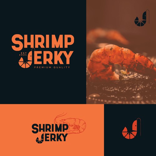 Logo concept for Shrimp Jerky brand